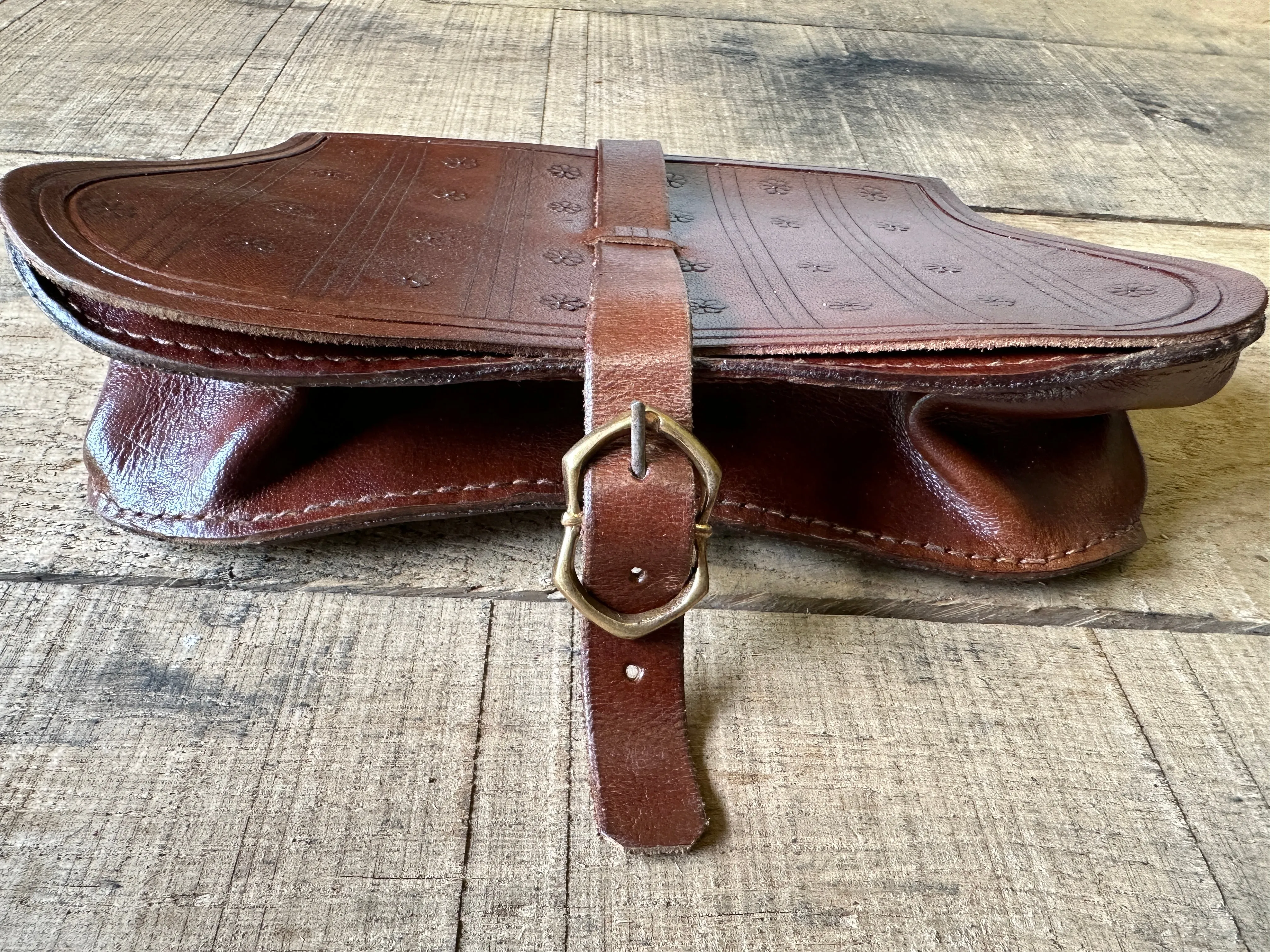 14th-16thC Bollock pouch with decoration and gusset