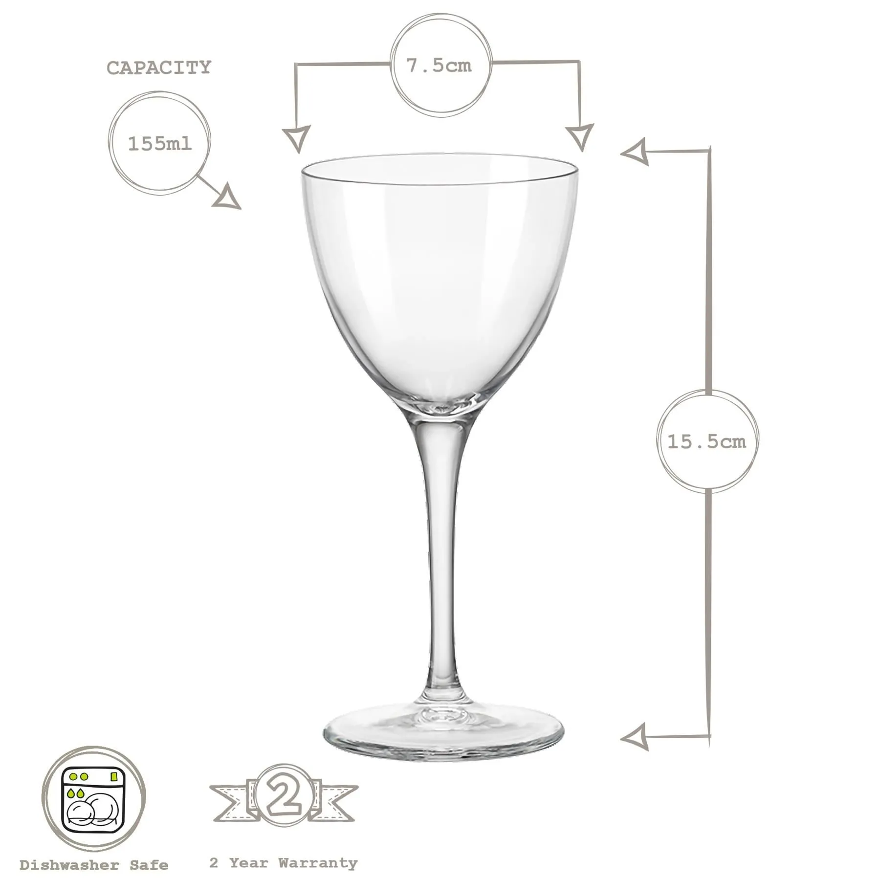 155ml Bartender Novecento Nick & Nora Glasses - Pack of Six - By Bormioli Rocco