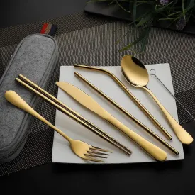 8Pcs/set Tableware Reusable Travel Cutlery Set