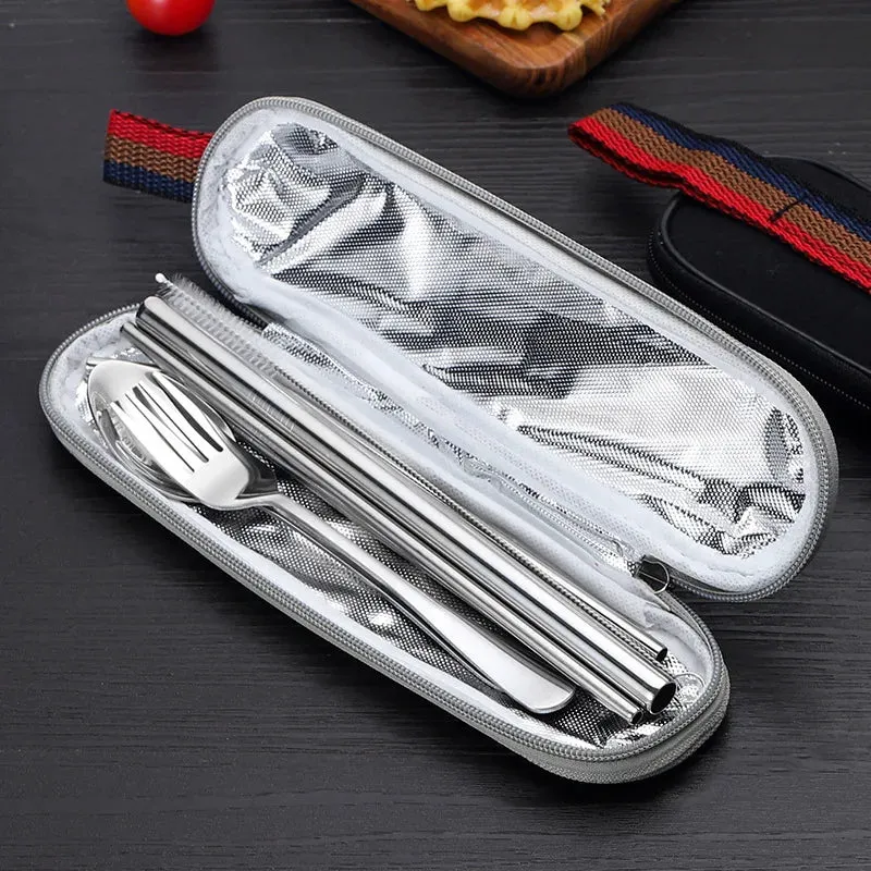 8Pcs/set Tableware Reusable Travel Cutlery Set