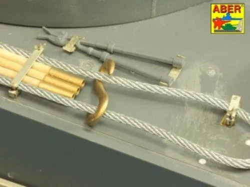 Aber 1/16 German Tiger I Barrel Cleaning Rods with Bracket Very Early 16 024