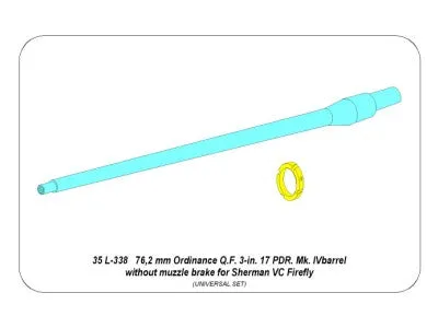 Aber 1/35 British 76.2 mm Q.F. 17 PDR. Mk. IV barrel w/o Muzzle Brake 35 L-338