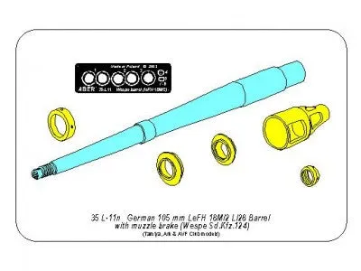Aber 1/35 German 105mm LeFH 18M/2 L/28 Barrel Wespe 35 L-11n