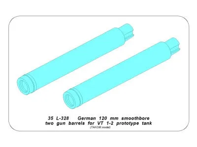 Aber 1/35 German 120mm Smoothbore Gun Barrels (2) for VT 1-2 35 L-328