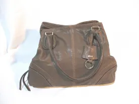 ABRO leather hobo satchel shoulder bag BROWN purse Tote