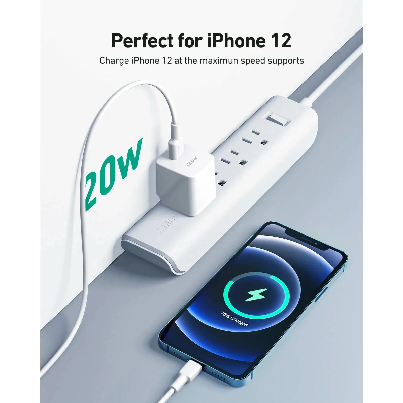Aukey Minima 20W Fast Type C Wall Charger with Foldable Plug- Ultra-Compact PD Charger