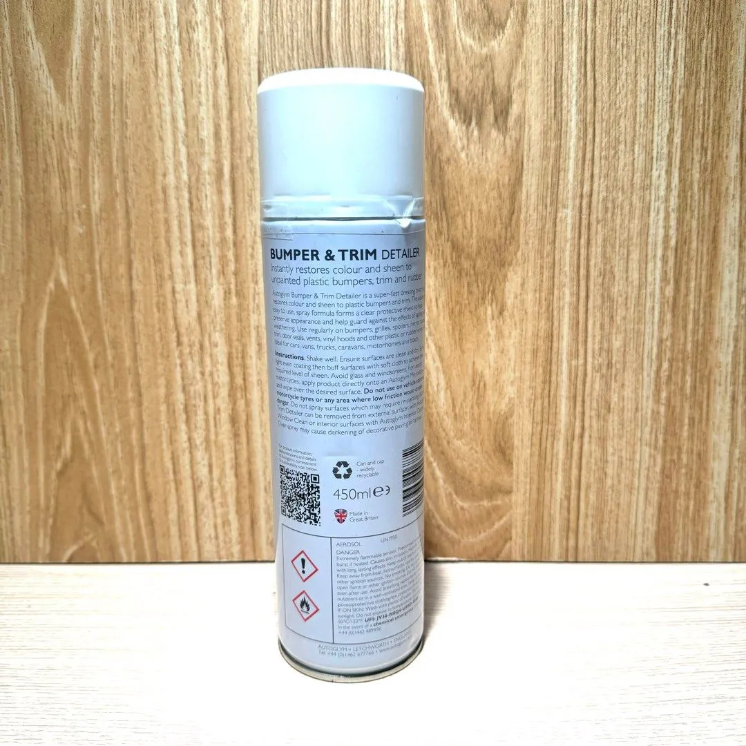 Autoglym Bumper & Trim Detailer, 450ml - Car Trim Restorer Instantsly Restores Colour and Sheen to Unpainted Bumpers and Trims, White