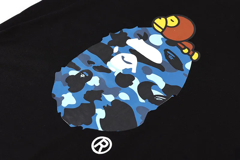 BAPE Color Camo Milo On Big Ape Tee (FW22) Black Blue