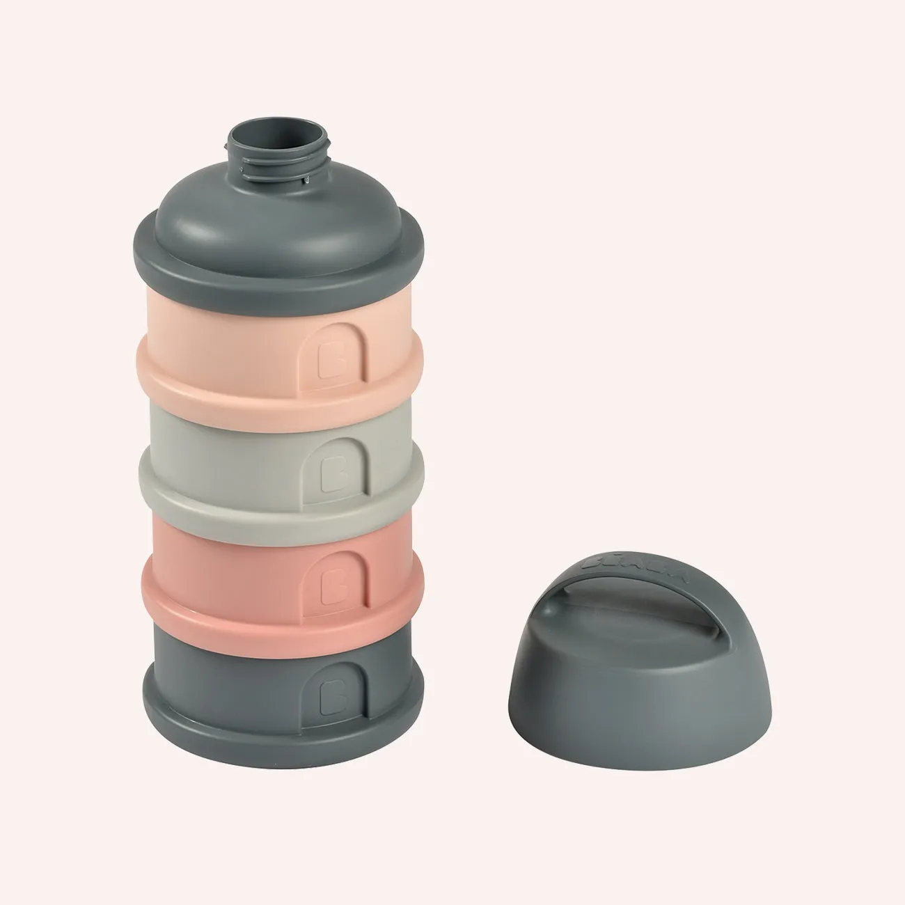 Beaba - Formula & Snack Container - Mineral Grey/Pink