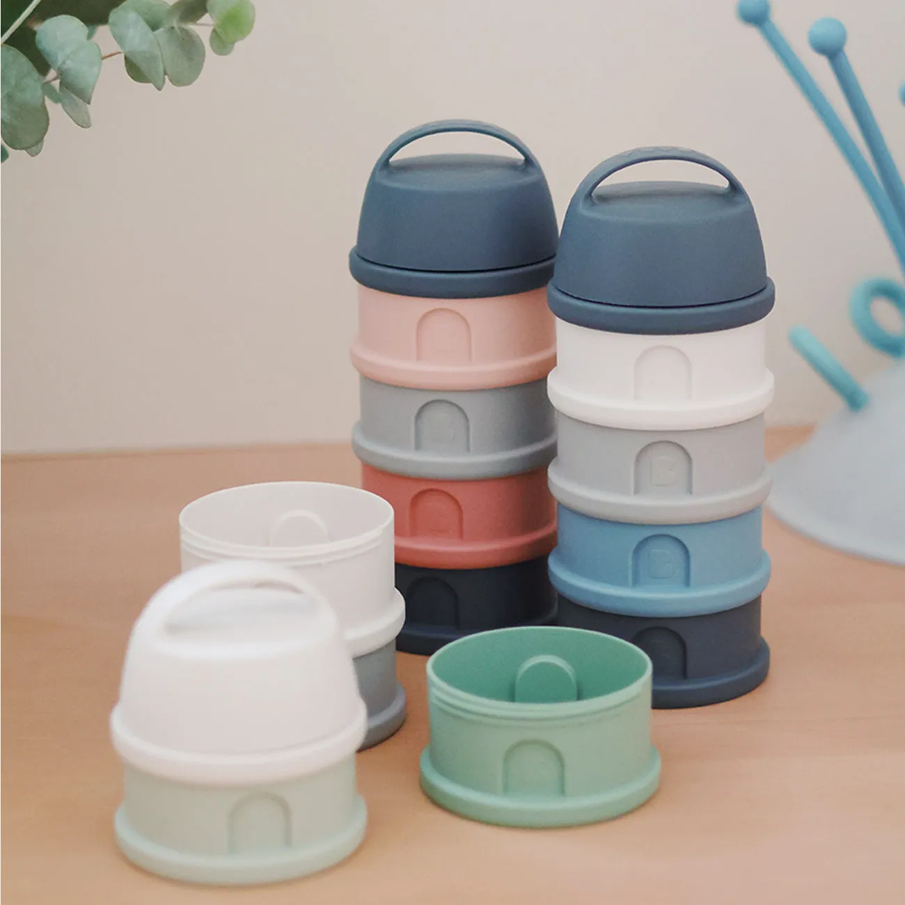 Beaba - Formula & Snack Container - Mineral Grey/Pink