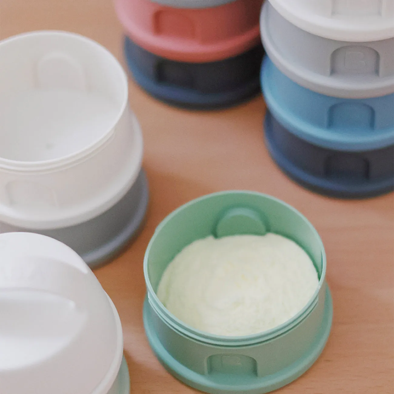 Beaba - Formula & Snack Container - Mineral Grey/Pink