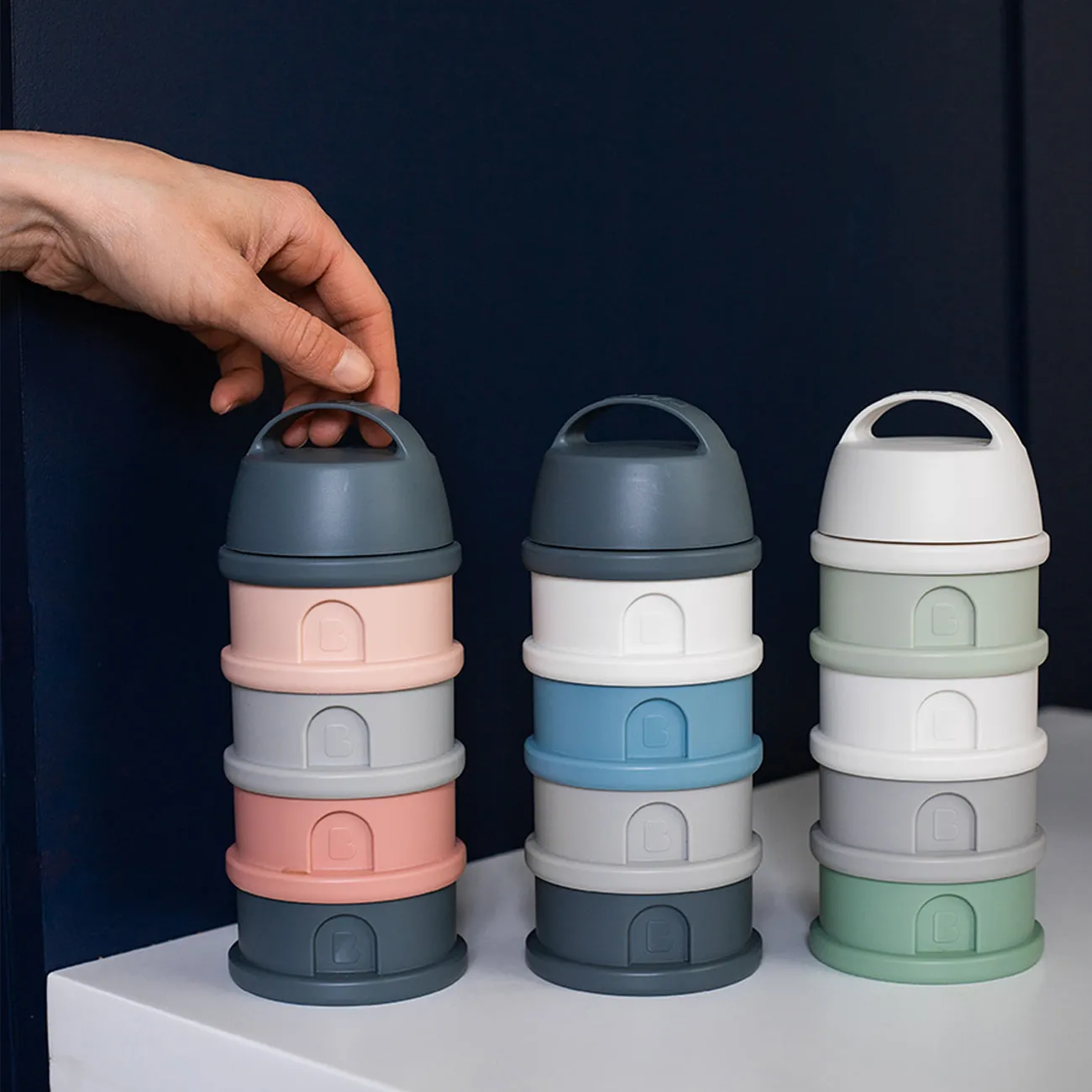 Beaba - Formula & Snack Container - Mineral Grey/Pink