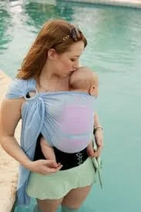 Blue Beachfront Baby Ring Sling - One Size, Eco-Friendly Repreve Fabric
