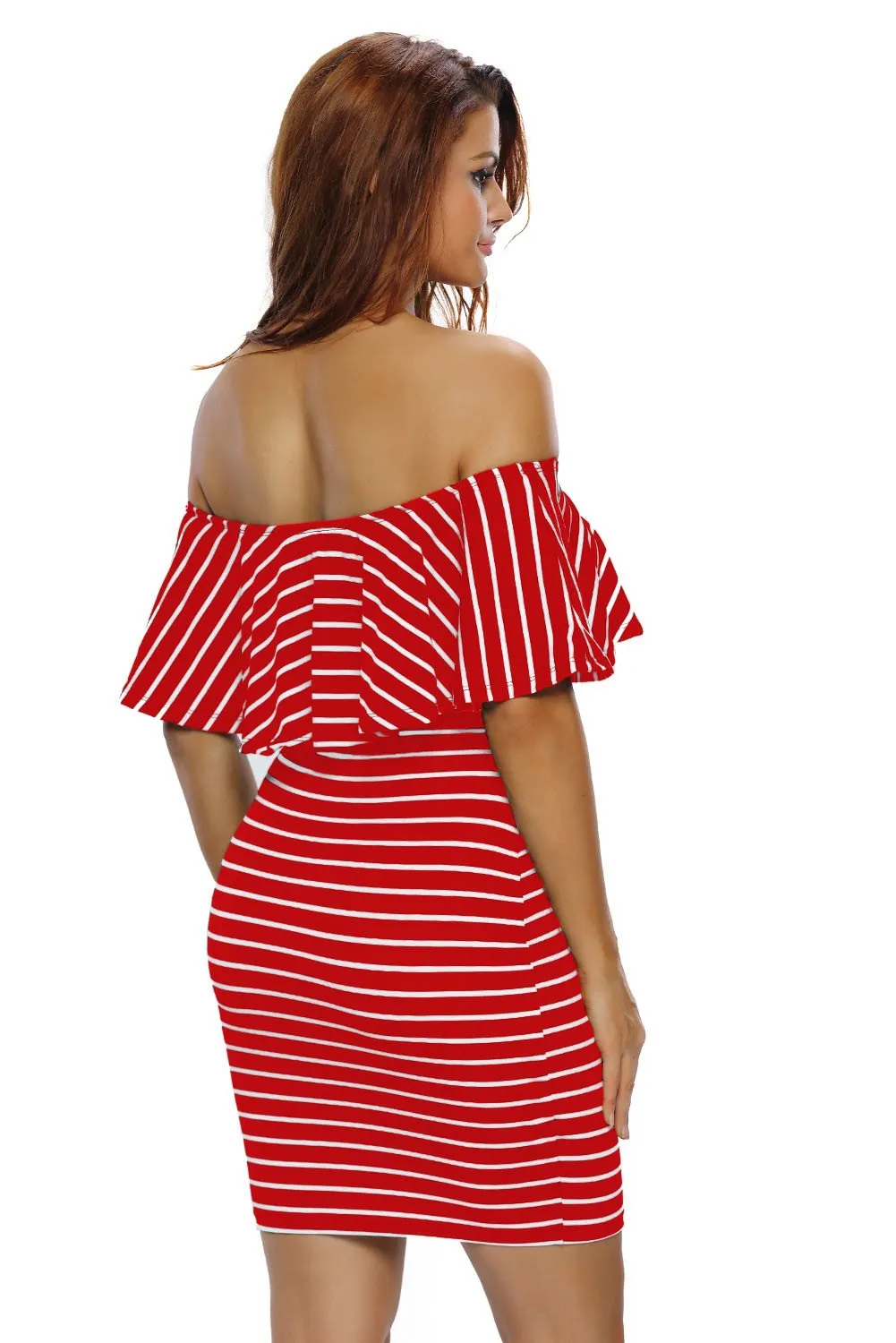 Better Than Ever Striped Off Shoulder Bodycon Dress