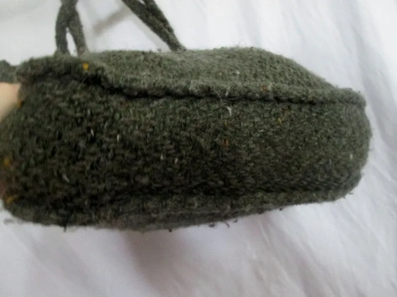 BRANIGAN WEAVERS IRISH Vegan Satchel TOTE Bag Shoulder Bag Carryall GREEN OLIVE