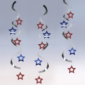 Bulk Patriotic Stars Dizzy Danglers (60 per Case)