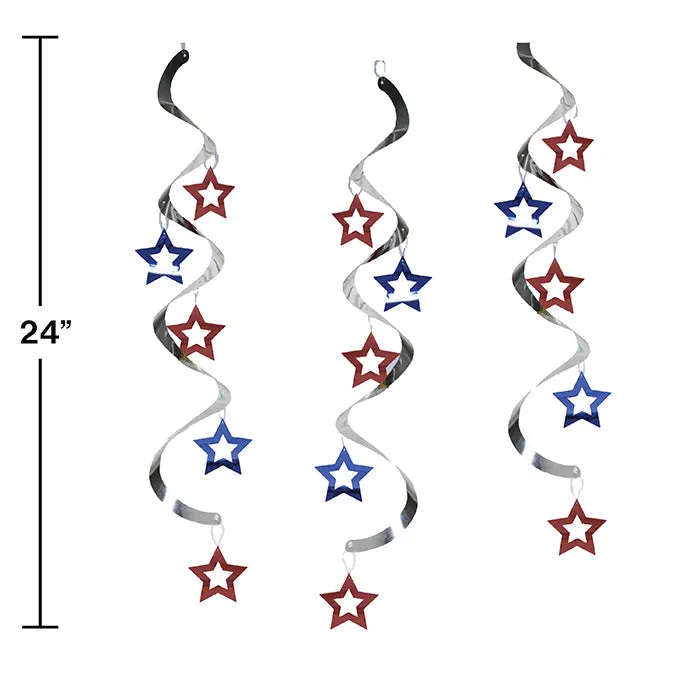 Bulk Patriotic Stars Dizzy Danglers (60 per Case)