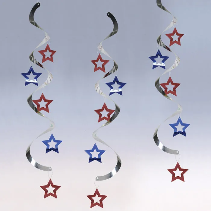 Bulk Patriotic Stars Dizzy Danglers (60 per Case)