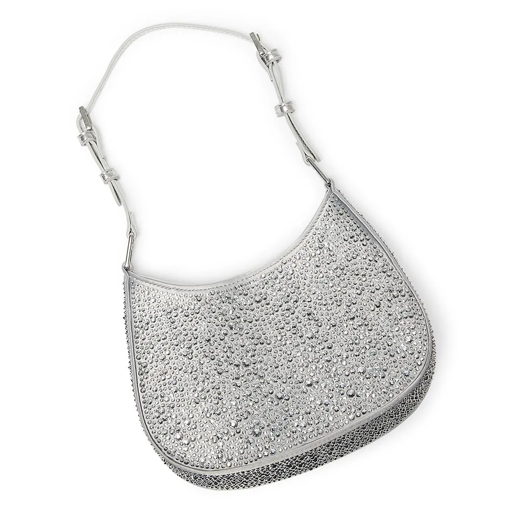 Chloe Handbag in Silver Diamante