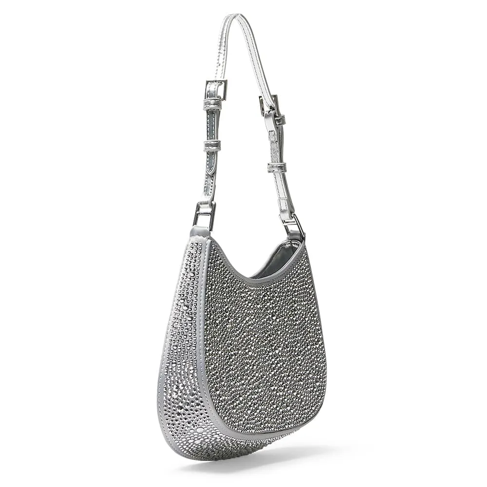 Chloe Handbag in Silver Diamante