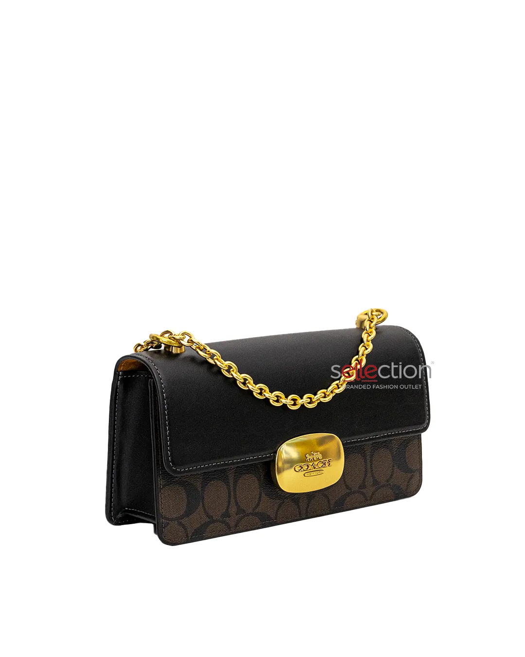 Coach Eliza Flap Crossbody In Signature Brown Black