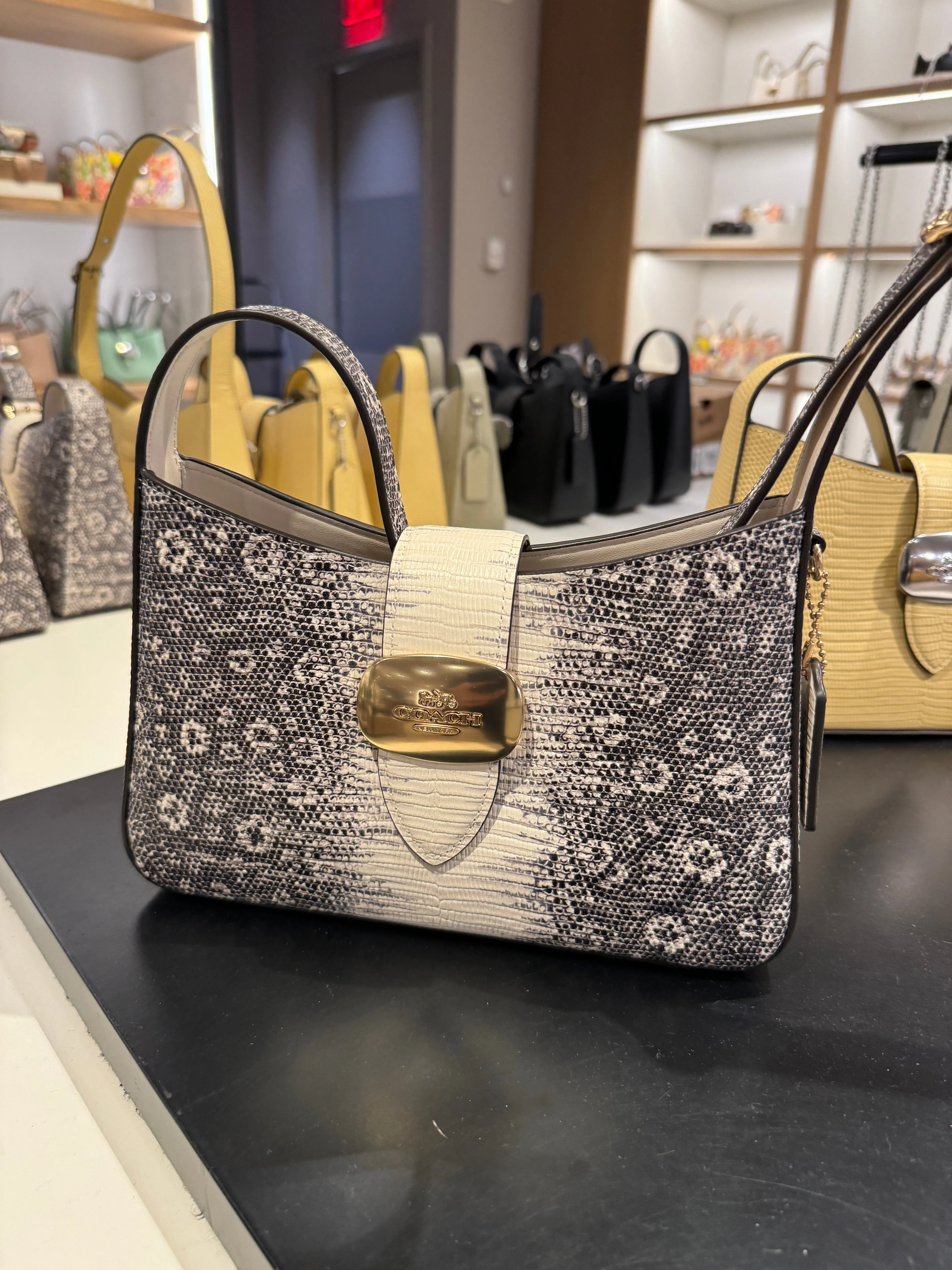 Coach Eliza Shoulder Bag In Gold Natural