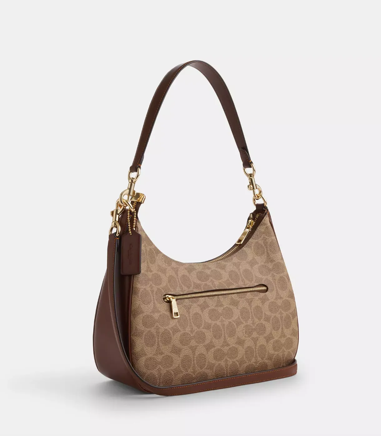 Coach Teri Hobo In Signature Gold Tan Brown