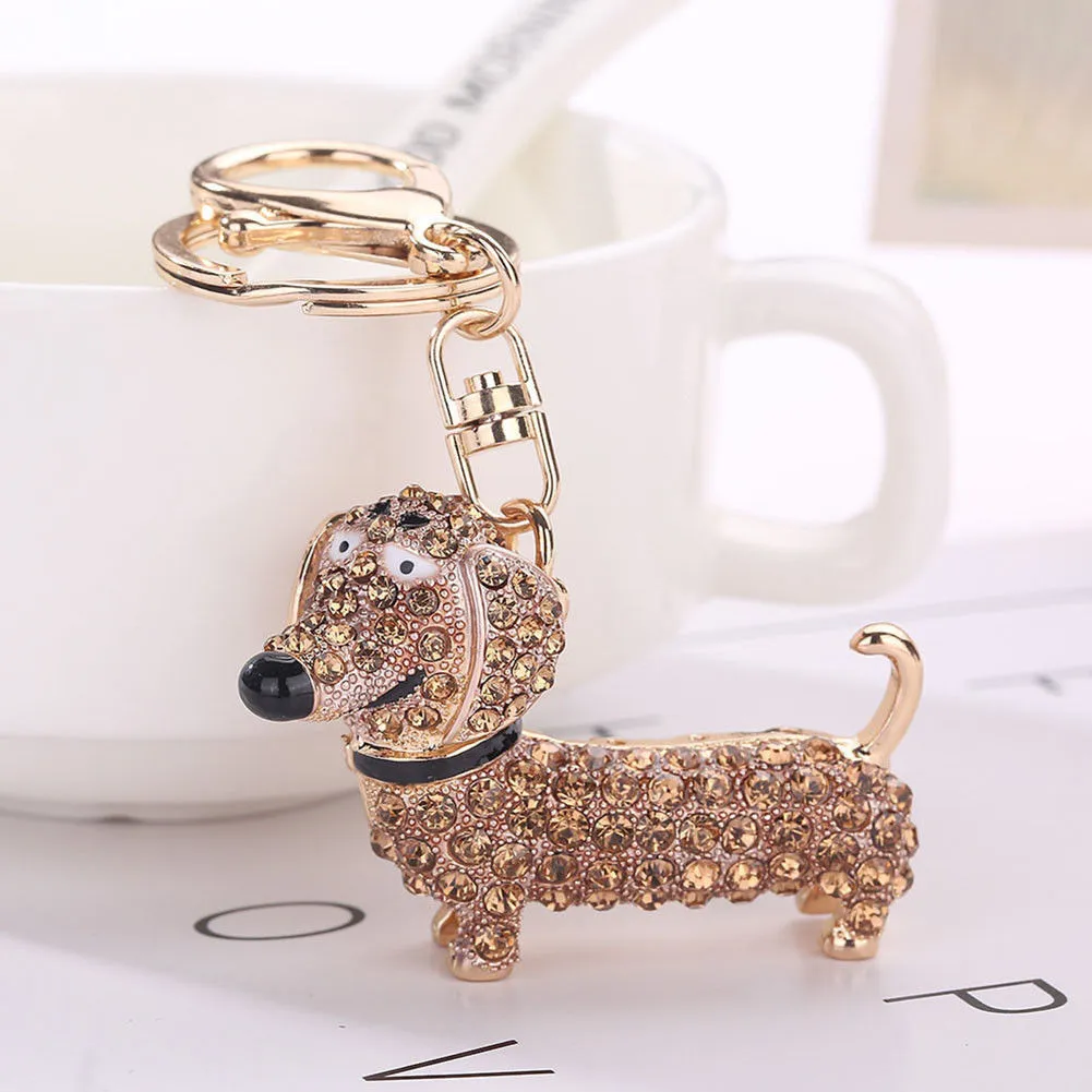 Crystal Dachshund Keychain