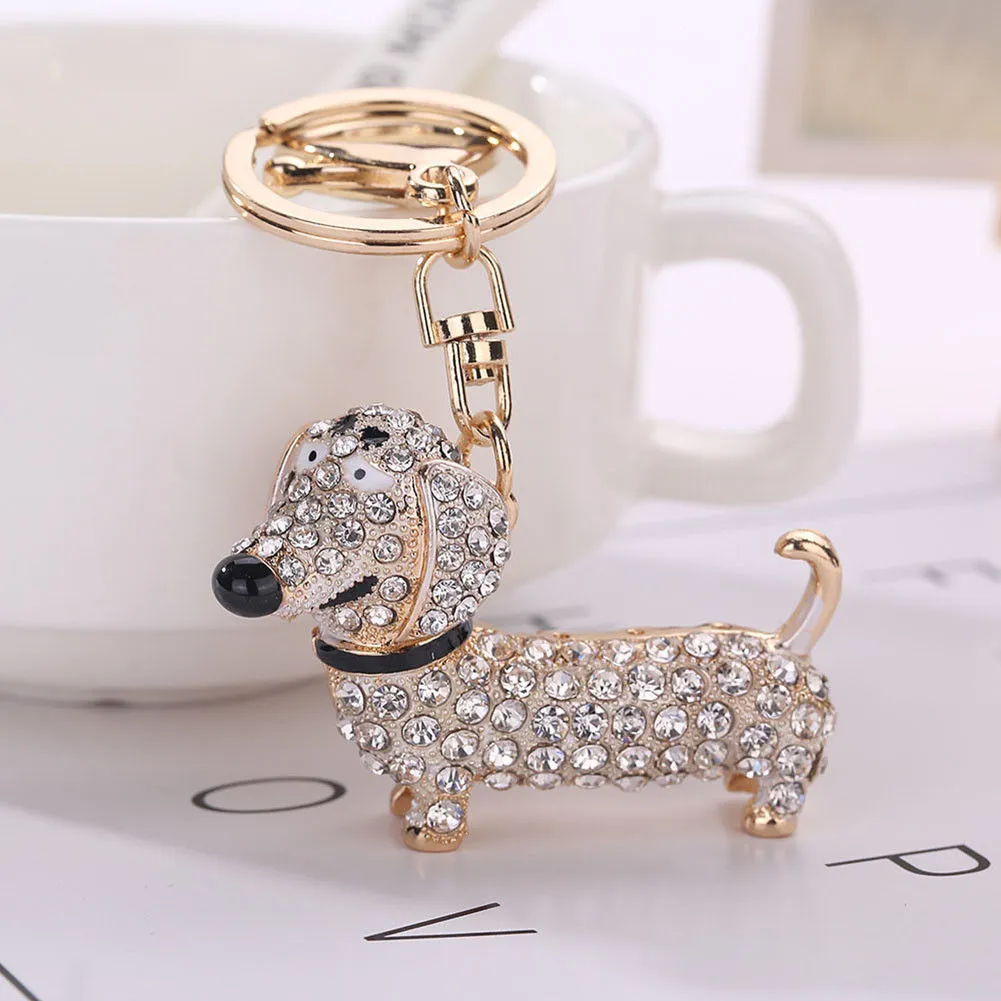 Crystal Dachshund Keychain