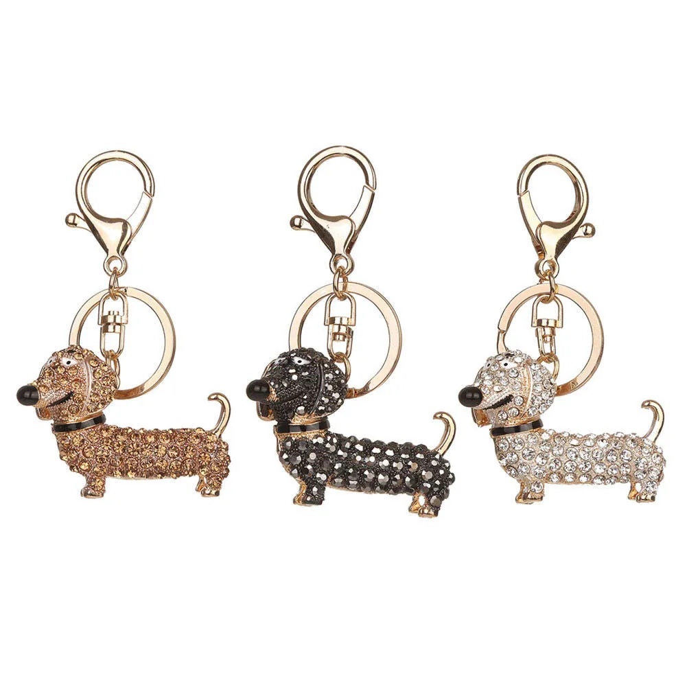 Crystal Dachshund Keychain