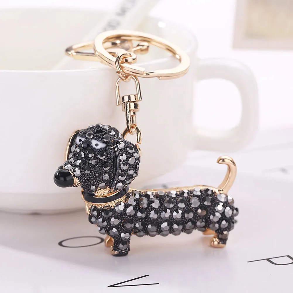 Crystal Dachshund Keychain