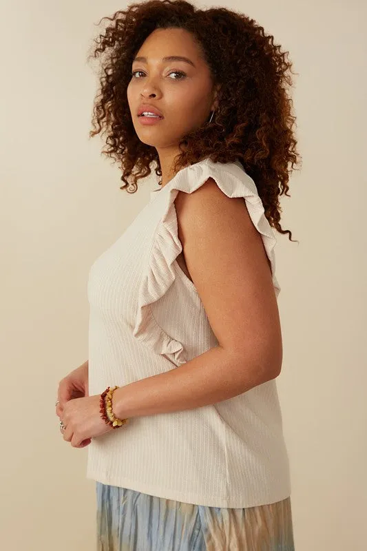 Curvy Ruffle Knit Tank