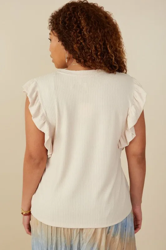 Curvy Ruffle Knit Tank
