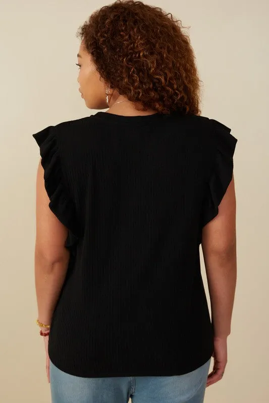 Curvy Ruffle Knit Tank