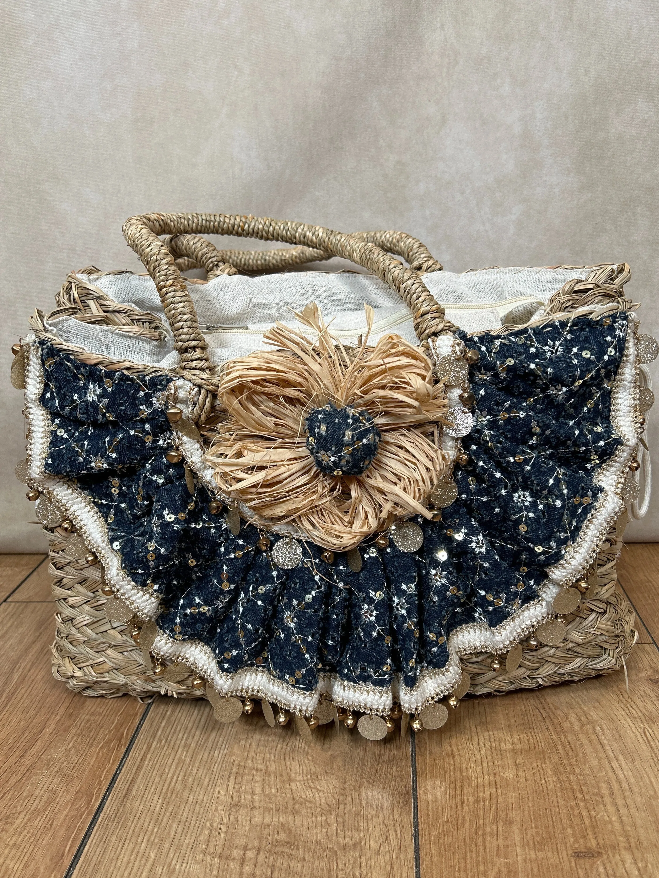 Denim Basket Bag