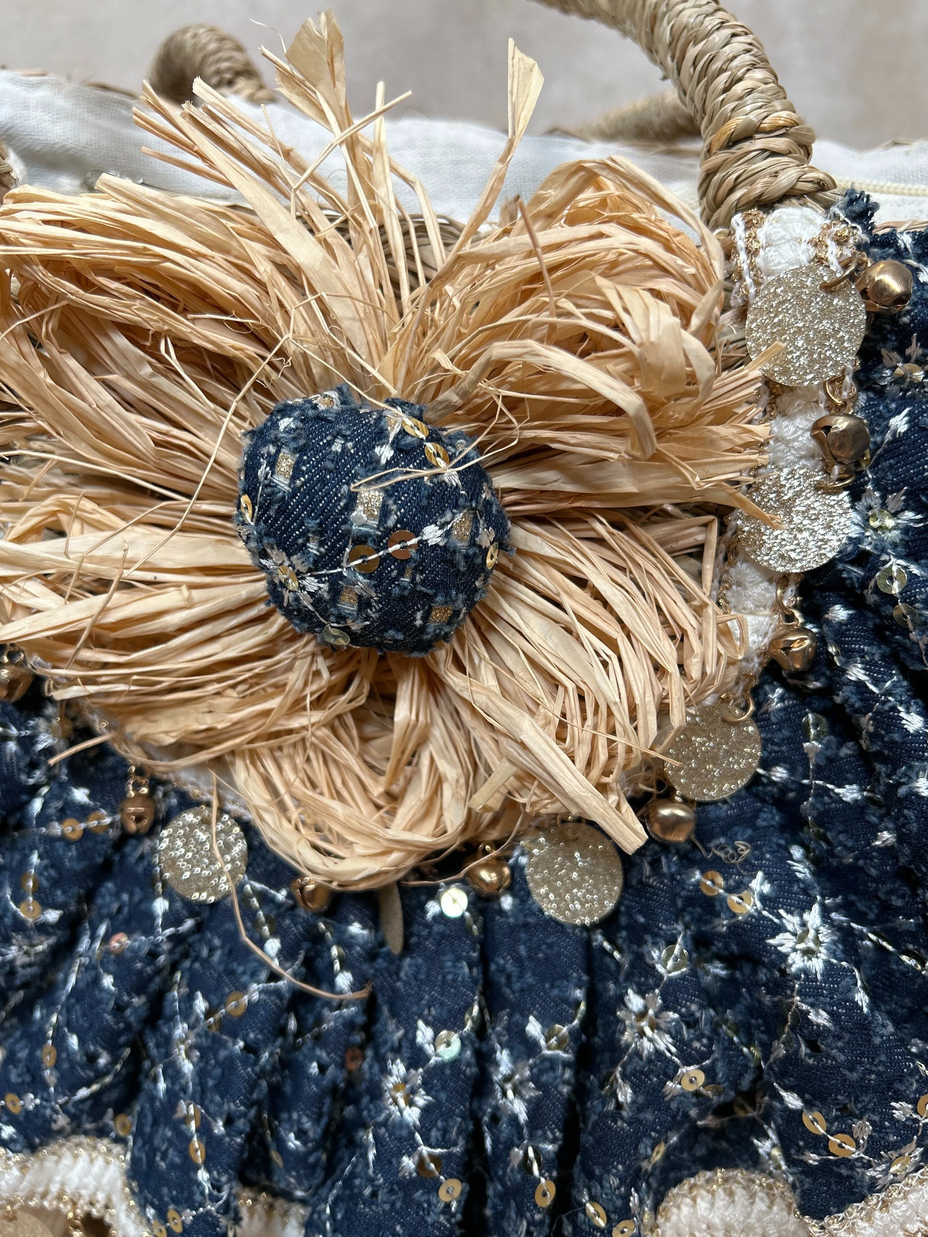 Denim Basket Bag
