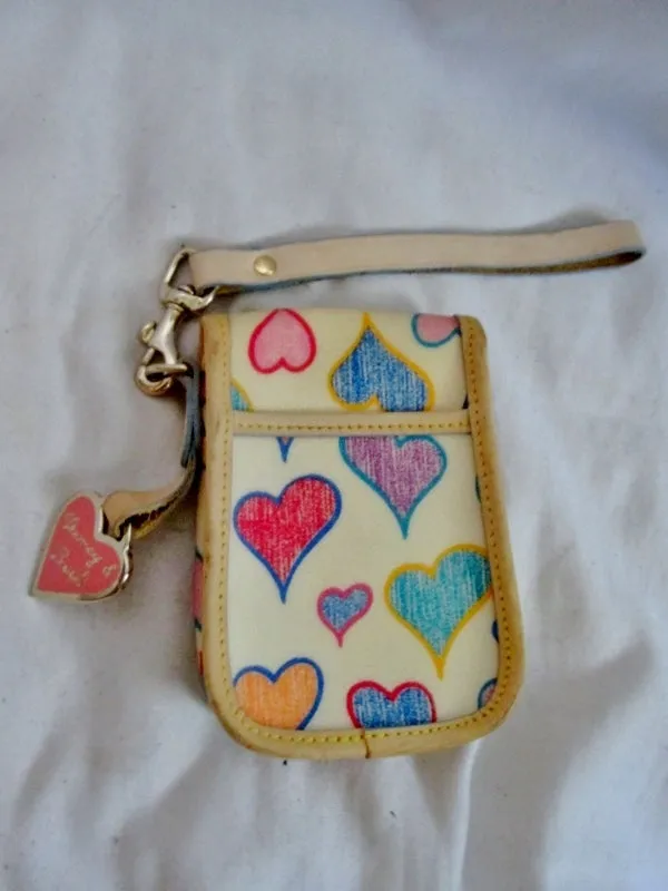 DOONEY & BOURKE Signature HEART Purse Wallet Clutch Pouch Case Wristlet MULTI