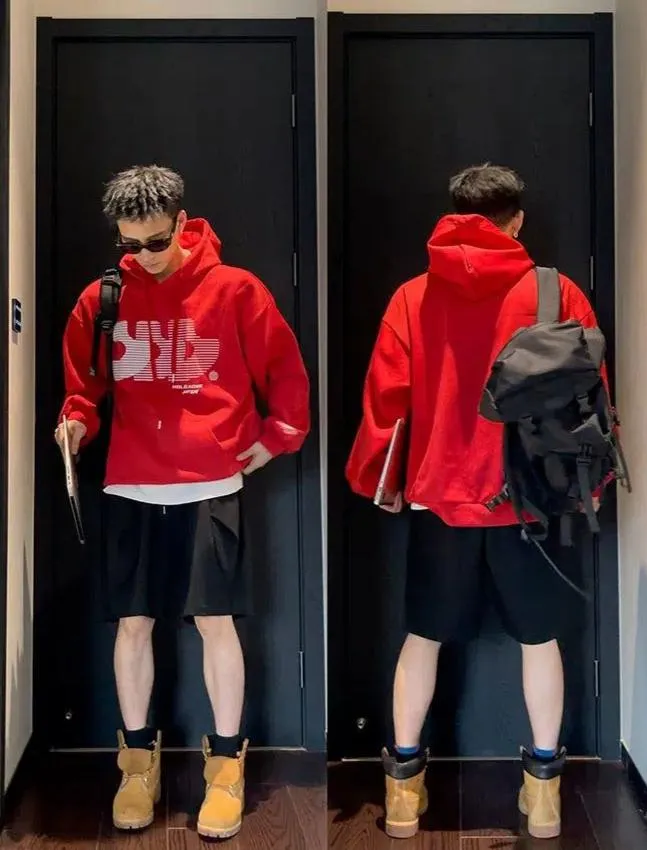 Drawstring Striped Letters Hoodie