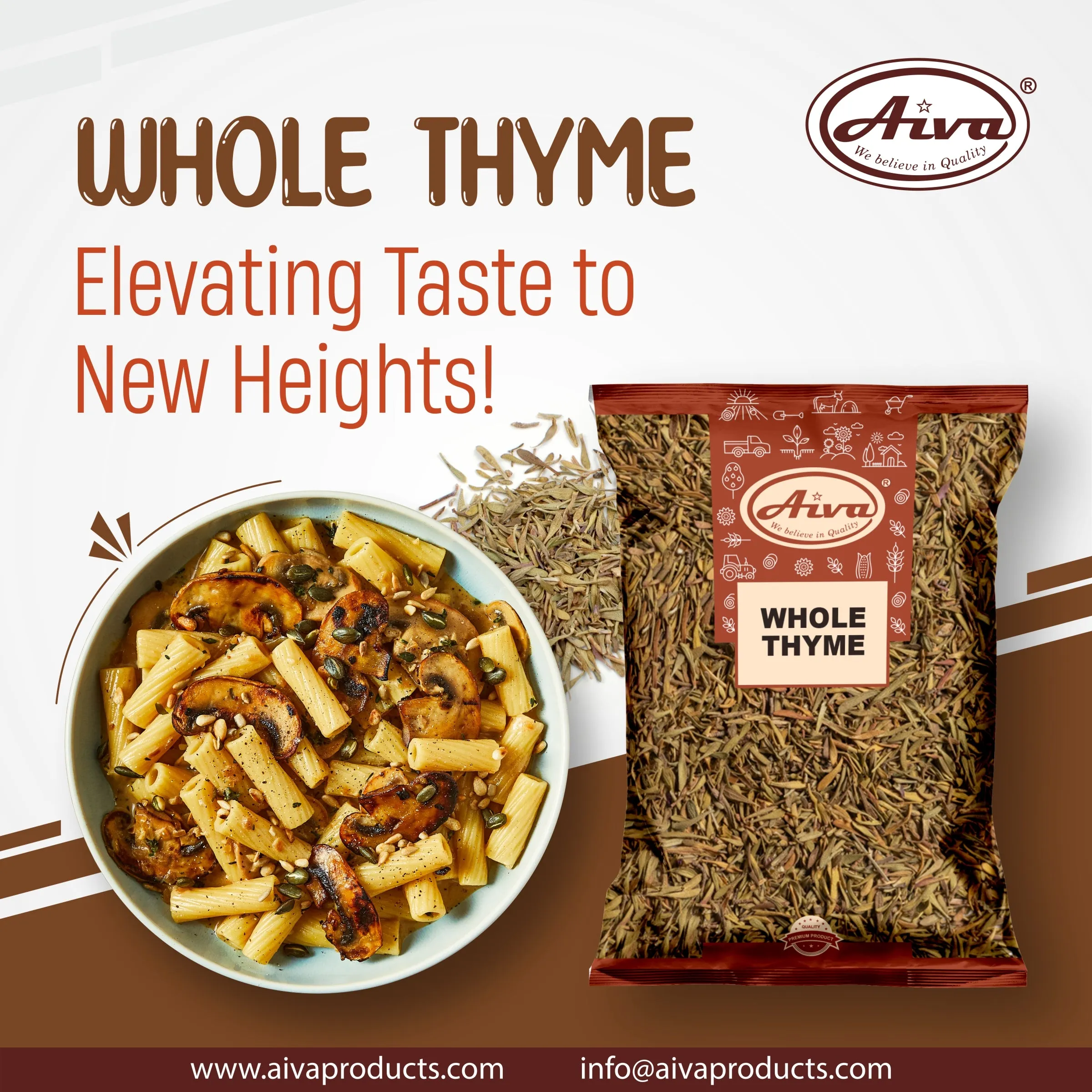 Dried whole thyme leaves / Tomillo Entero / Thymus vulgaris L.