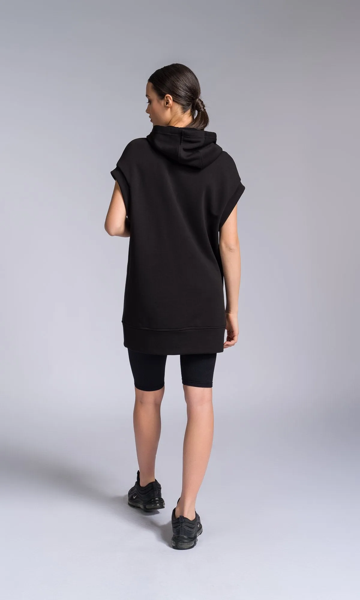 Drop Shoulder Sleeveless Hoodie