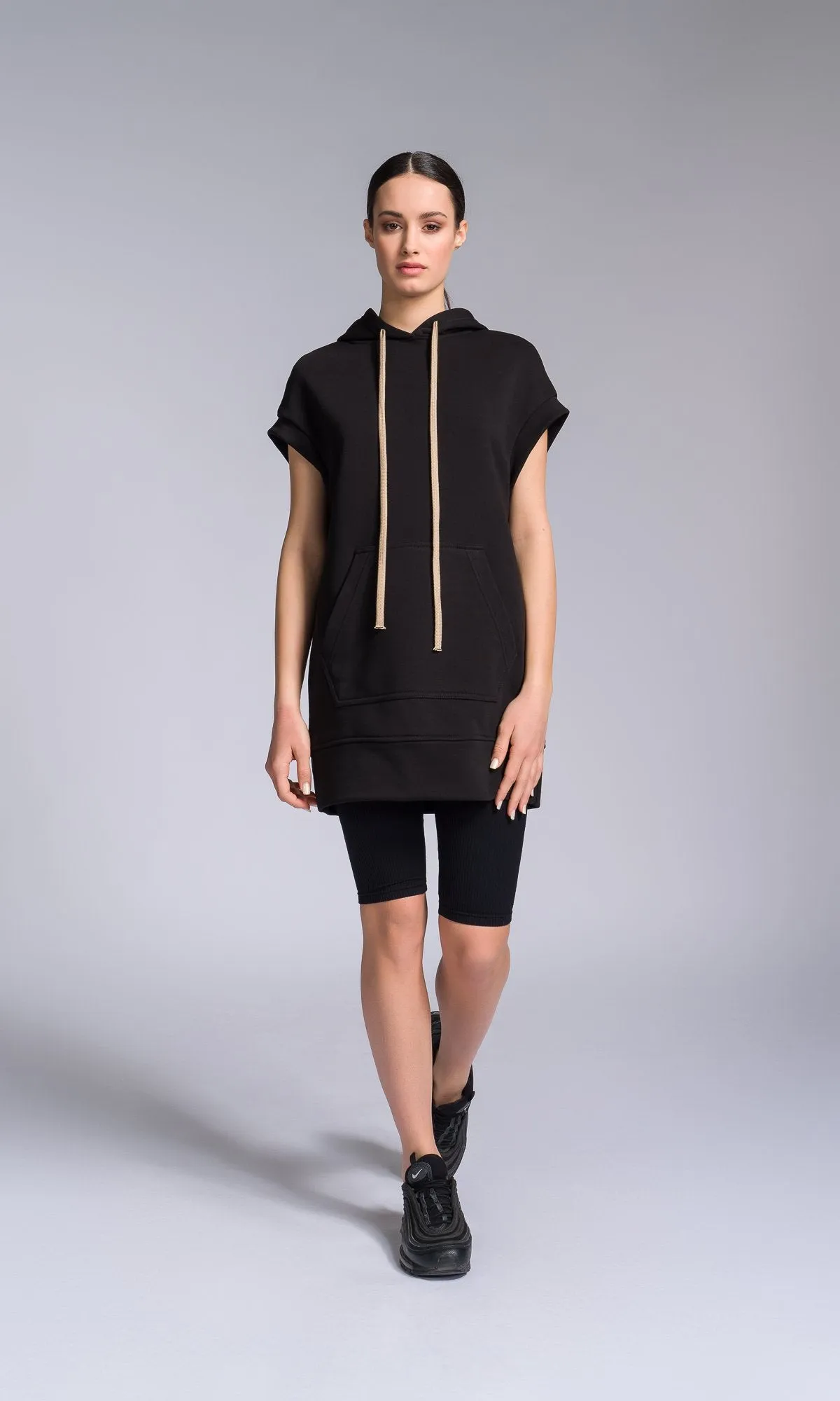 Drop Shoulder Sleeveless Hoodie