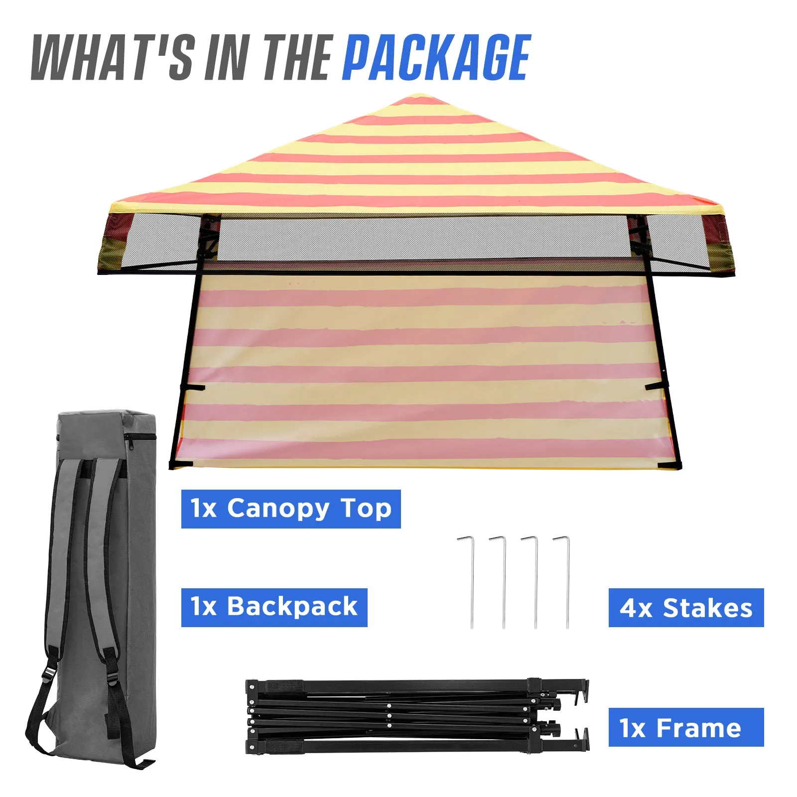 EAGLE PEAK Day Tripper 8x8 Slant Leg Canopy w/ Backpack (36 sqft of Shade)