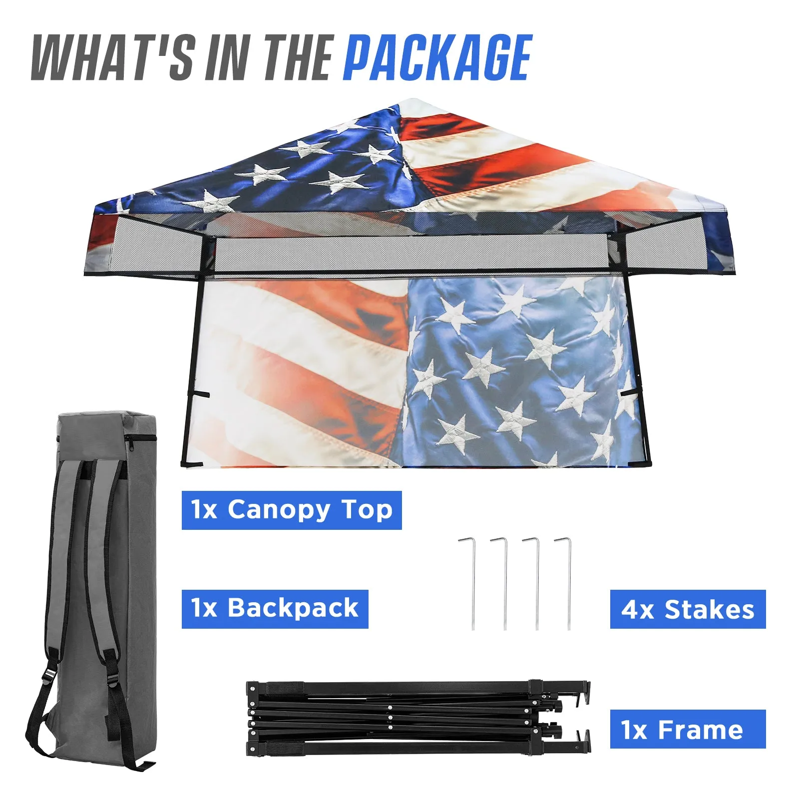 EAGLE PEAK Day Tripper 8x8 Slant Leg Canopy w/ Backpack (36 sqft of Shade)