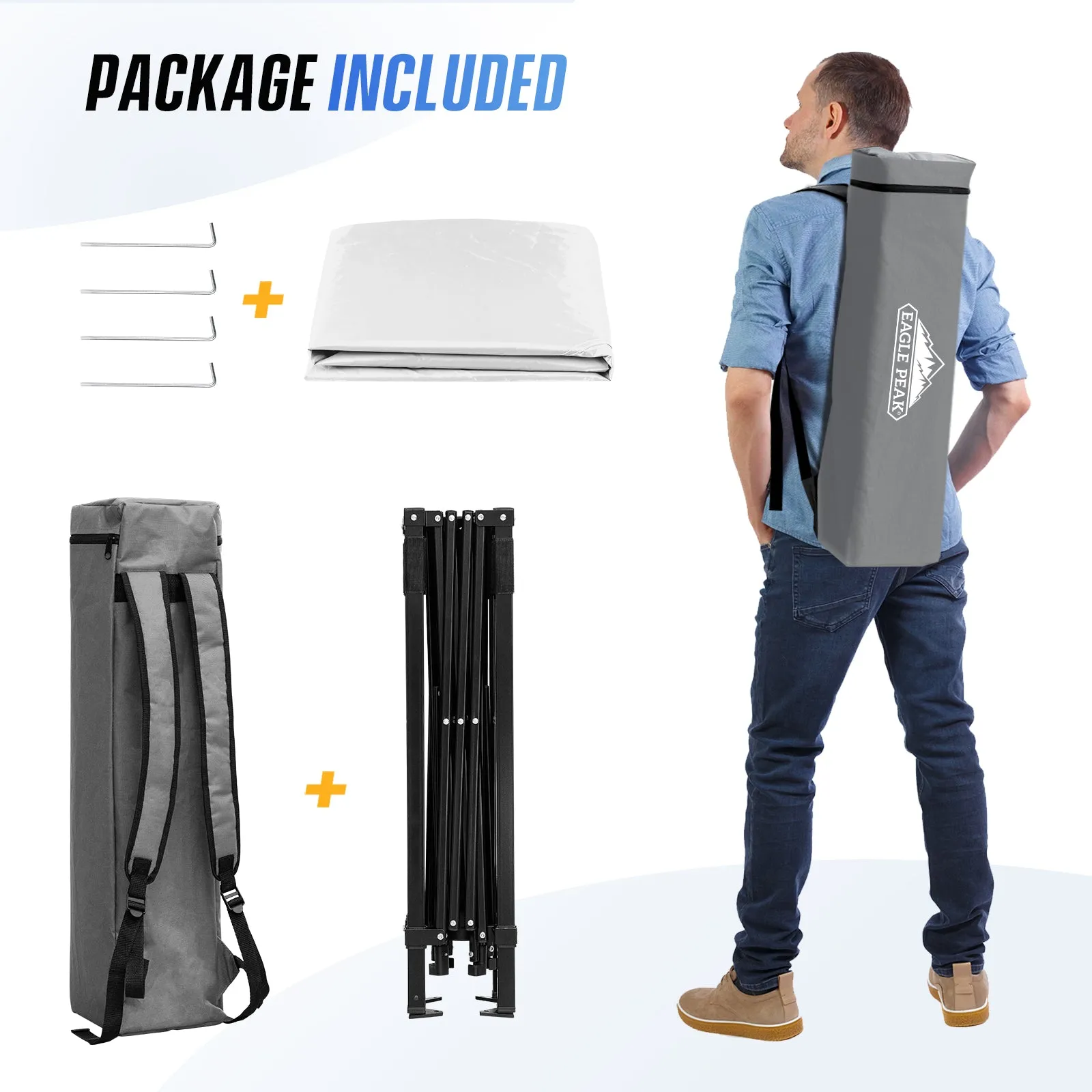 EAGLE PEAK Day Tripper 8x8 Slant Leg Canopy w/ Backpack (36 sqft of Shade)