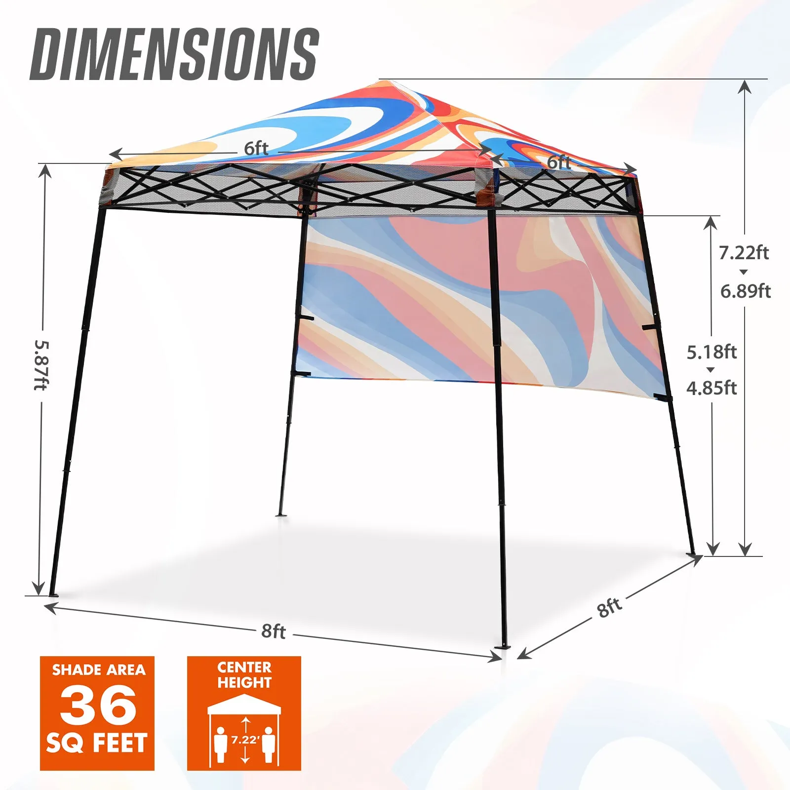 EAGLE PEAK Day Tripper 8x8 Slant Leg Canopy w/ Backpack (36 sqft of Shade)