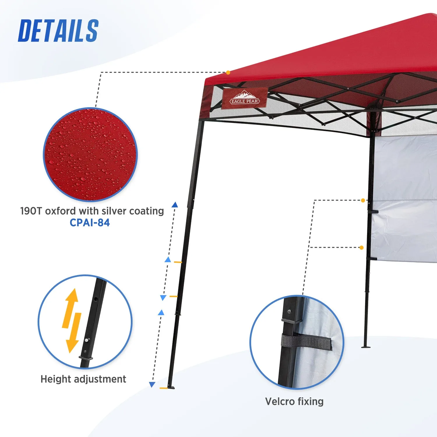 EAGLE PEAK Day Tripper 8x8 Slant Leg Canopy w/ Backpack (36 sqft of Shade)