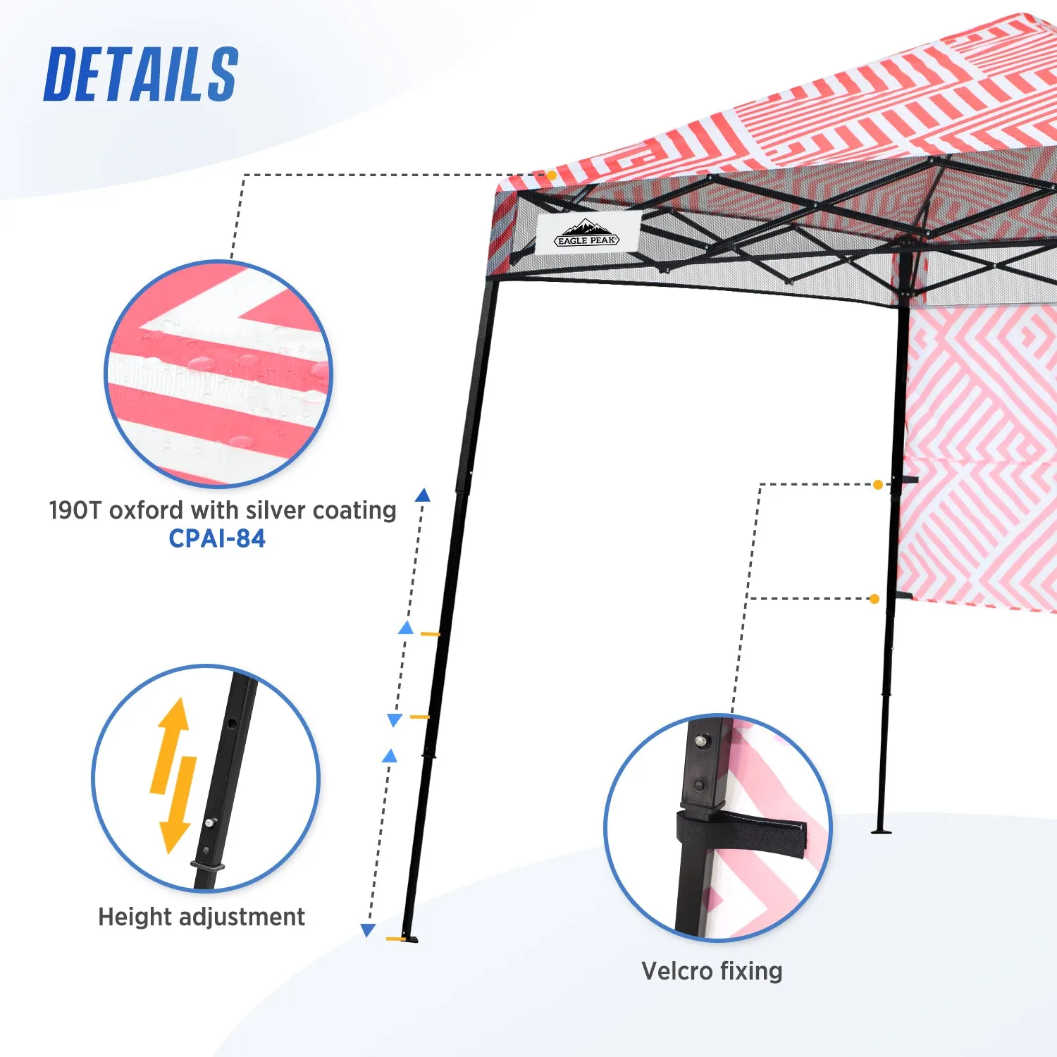 EAGLE PEAK Day Tripper 8x8 Slant Leg Canopy w/ Backpack (36 sqft of Shade)