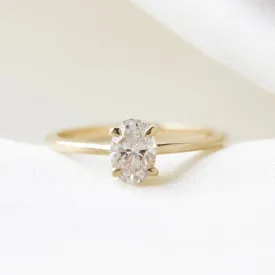 Erin Oval Solitaire Diamond Ring