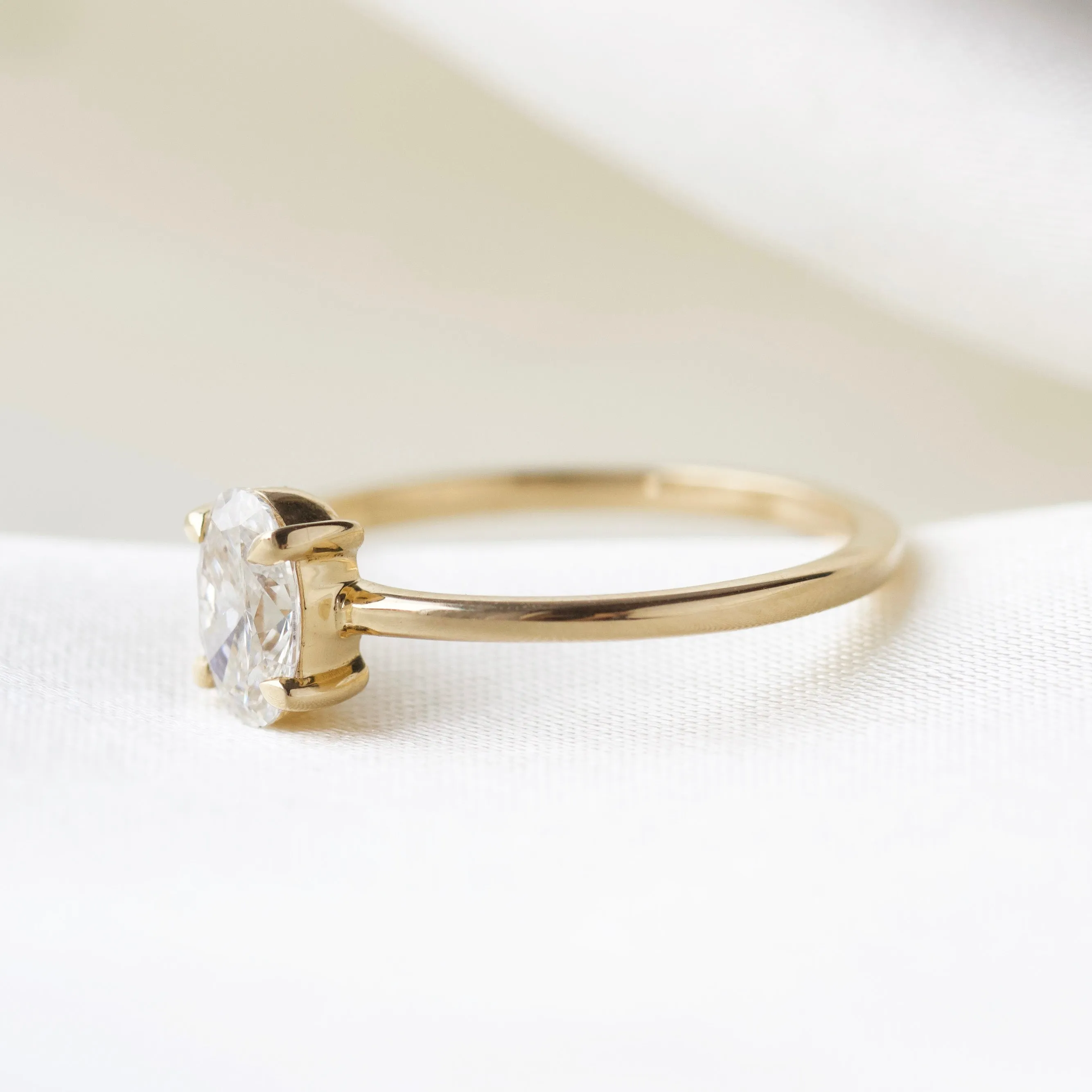 Erin Oval Solitaire Diamond Ring