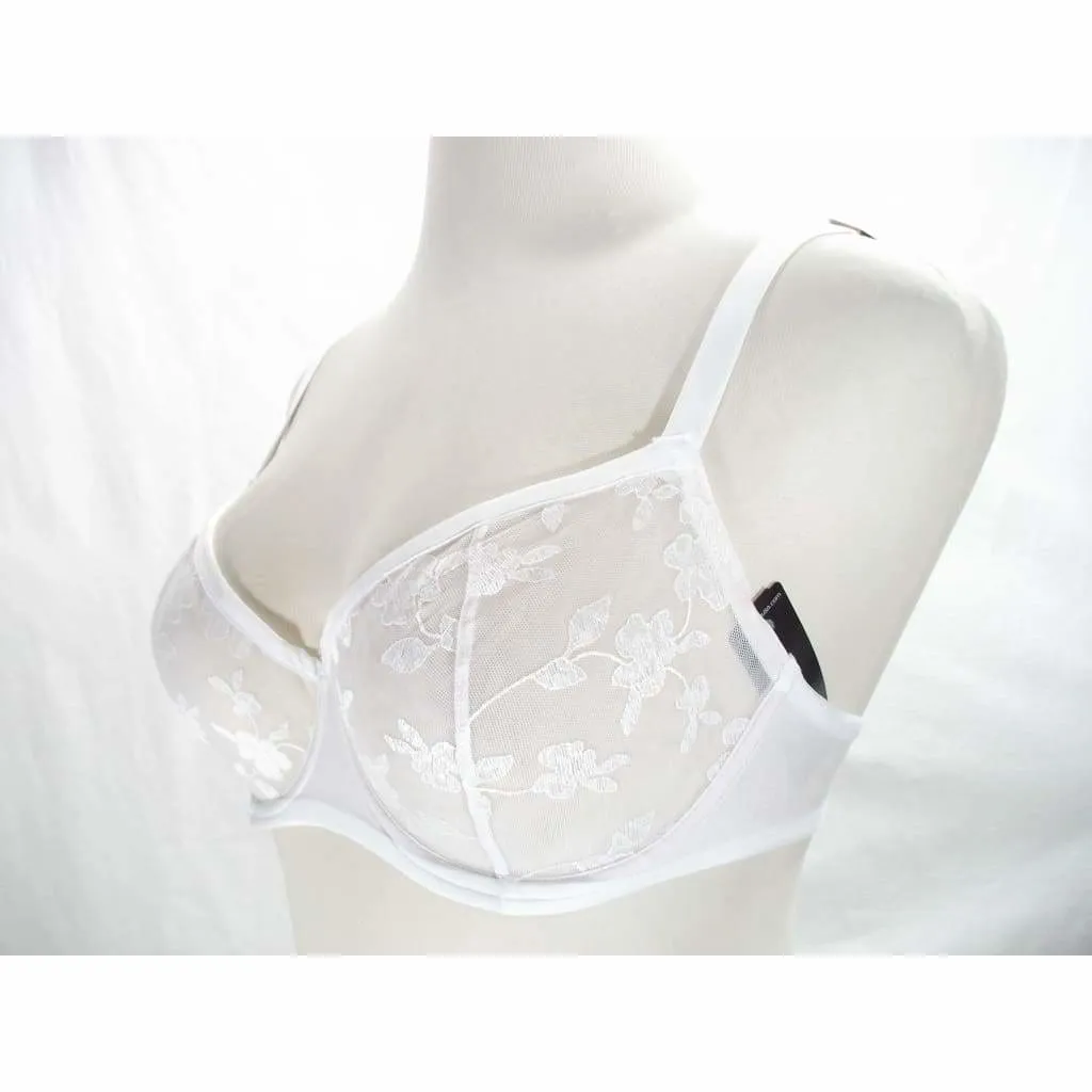 Felina 190013 Sabrina Semi Sheer Lace Demi Underwire Bra 34D White